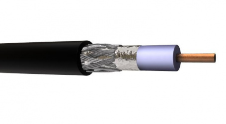 Viakon Bobina de Cable Coaxial, 305 Metros, Negro 