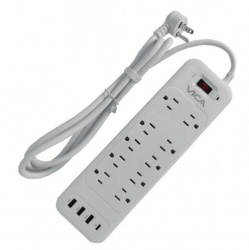 Vica Multicontacto SUPUSB9P, 10 Salidas, 125V, 15A, 1.8 Metros  