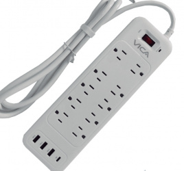 Vica Multicontacto SUPVIC060, 10 Salidas, 125V, 15A, 1.8 Metros  