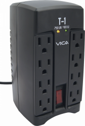 Regulador Vica T-1, 400W, 750VA, Entrada 127V, Salida 120V, 8 Salidas 