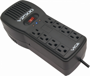 Regulador Vica V2500, 1.5kW, 2.5kVA, Entrada 100 - 127V, Salida 100 - 127V, 8 Salidas 