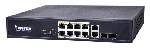 Switch Vivotek Fast Ethernet AW-FGT-100D-120, 8 Puertos PoE 10/100 + 2 Puertos SFP, 5.6Gbit/s, 4096 Entradas - No Administrable 
