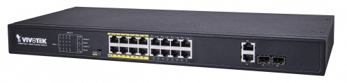 Switch Vivotek Fast Ethernet AW-FGT-180D-250, 16 Puertos PoE 10/100Mbps + 2 Puertos SFP, 7.2 Gbit/s, 16.000 Entradas - No Administrable 