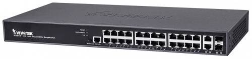 Switch Vivotek Gigabit Ethernet AW-GEV-264B-370, 24 Puertos PoE 10/100/1000Mbps + 2 Puertos SFP, 52Gbit/s, 8000 Entradas - Administrable 