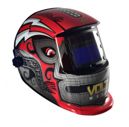 Volt Careta Electrónica para Soldar VOL-CELUCHADOR, Sombra Variable, 2 Sensores, Rojo/Gris 