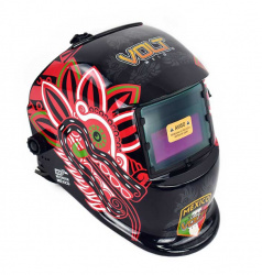 Volt Careta Electrónica para Soldar VOL-CEQUETZAL, Sombra Variable, 2 Sensores, Rojo/Negro 