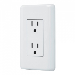 Volteck Tapa para Pared, 2 Contactos + Tierra, Blanco 