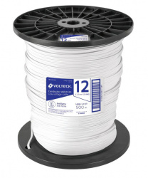 Volteck Bobina de Cable Eléctrico, 12 AWG, 500 Metros, Blanco 