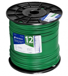 Volteck Bobina de Cable Eléctrico THHW-LS, 12 AWG, 500 Metros, Verde 