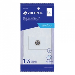 Volteck Tapa para Cable Coaxial, Tipo F, Blanco 