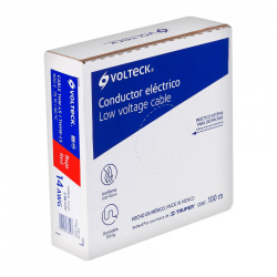 Volteck Bobina de Cable de Cobre con Aislamiento, 14 AWG, 100 Metros, Rojo 