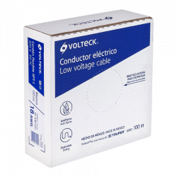 Volteck Bobina de Cordón Dúplex Flexible SPT, 18 AWG, 100 Metros, Blanco 