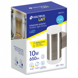 Volteck Foco LED Arbotante Exterior  ARB-211L, Luz Cálida, 10W, 650 Lúmenes, Blanco,  Ahorro del Ahorro del 88% vs Foco Tradicional 90W 