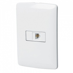 Volteck Placa Armada de Pared con Conexión de Teléfono, Blanco 