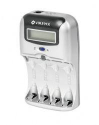 Volteck Cargador para 4 Pilas AA/AAA 