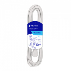 Volteck Extensión ED-10B, 10 Metros, Blanco 