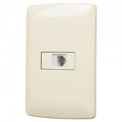 Volteck Placa Armada de Pared con Conexión de Teléfono 48670, Marfil 