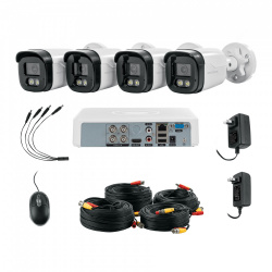 Volteck Kit de Vigilancia CTV-KIT-4A de 4 Cámaras CCTV Bullet con Grabadora de 4 Canales 