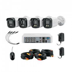 Volteck Kit de Vigilancia CTV-KIT-8A de 4 Cámaras CCTV Bullet con Grabadora de 8 Canales 