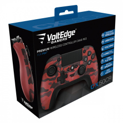 VoltEdge Gamepad CX50, Inalámbrico, Negro/Rojo, para PlayStation 4 