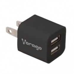 Vorago Cargador para Pared AU-106, 5V, 2x USB 2.0, Negro 