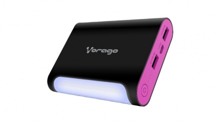 Cargador Portátil Vorago PowerBank 301, 12.000mAh, USB y Micro-USB, Negro/Rosa 