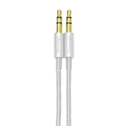 Vorago Cable 3.5mm Macho - 3.5mm Macho, 1 Metro, Metálico Blanco 