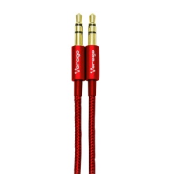 Vorago Cable 3.5mm Macho - 3.5mm Macho, 1 Metro, Metálico Rojo 