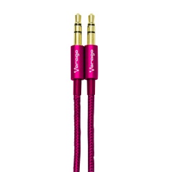 Vorago Cable 3.5mm Macho - 3.5mm Macho, 1 Metro, Metálico Rosa 