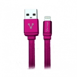 Vorago Cable de Carga USB 2.0 A Macho - Lightning Macho, 1 Metro, Rosa, para iPhone/iPad 