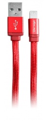 Vorago Cable de Carga USB 2.0 A Macho - Lightning Macho, 1 Metro, Rojo, para iPhone/iPad 