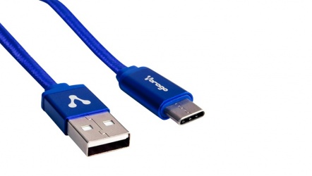 Vorago Cable USB A Macho - USB-C Macho, 1 Metro, Azul 