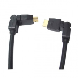 Vorago Cable HDMI Macho - HDMI Macho, Giratorio 180°, 2 Metros, Negro 