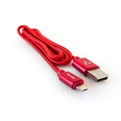 Vorago Cable de Carga Micro USB B/Lightning Macho - USB A Macho, 1 Metro, Rojo, para iPod/iPhone/iPad 