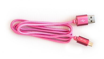 Vorago Cable de Carga Micro USB B/Lightning Macho - USB A Macho, 1 Metro, Rosa, para iPod/iPhone/iPad 
