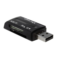 Vorago Lector de Memoria CR-101, SD/T-FLASH/Micro SD/M2, USB, 480Mbit/s, Negro 