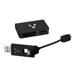 Vorago Lector de Memorias CR-300, USB/Micro-USB, Negro 