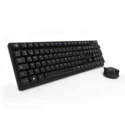 Kit de Teclado y Mouse Vorago KM-106, Alámbrico, USB, Negro (Español) 