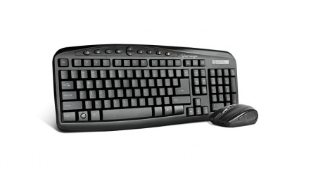 Kit de Teclado y Mouse Vorago KM-303, Inalámbrico, Negro (Español) 