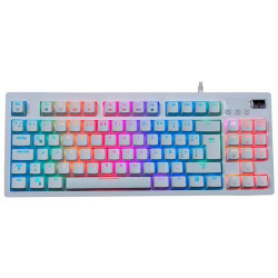 Teclado Gamer VSG Quasar RGB, Teclado Mecánico, Switch Brown, Alámbrico, Blanco (Español) 