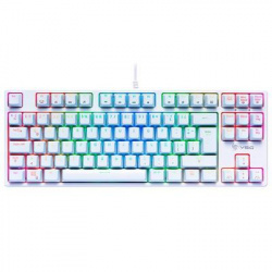 Teclado Gamer VSG Alnitak TKL RGB, Teclado Mecánico, Switch Kailh Red, Alámbrico, Blanco (Español) 