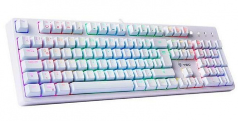 Teclado Gamer VSG Alnilam RGB, Teclado Mecánico, Switch Kailh Red, Alámbrico, Blanco (Español) 