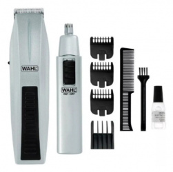Wahl Kit Rasuradora Mustache, 4 Cabezales, Negro/Plata 