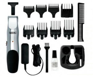 Wahl Recortadora Beard Kit, 15 Cabezales, Negro/Gris 