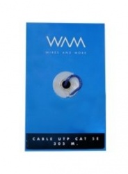 WAM Bobina de Cable Cat5e UTP, 305 Metros, Azul 