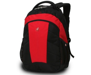 Wenger/SwissGear Mochila Escolar, Negro/Rojo 