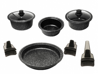 Westinghouse Batería de Cocina de Aluminio, 9 Piezas, Negro 