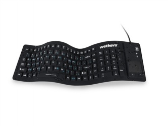 Teclado WetKeys KBWKFC103STI-BK, Alámbrico, USB, Negro (Inglés) 