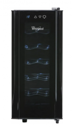 Whirlpool Enfriador de Vinos C2001, con 1 Zona de Temperatura, 5 Estantes, 12 Botellas, 127V, Negro 