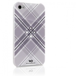 White Diamonds Carcasa Grid con Cristales Swarovski para iPhone 4/4s, Blanco 